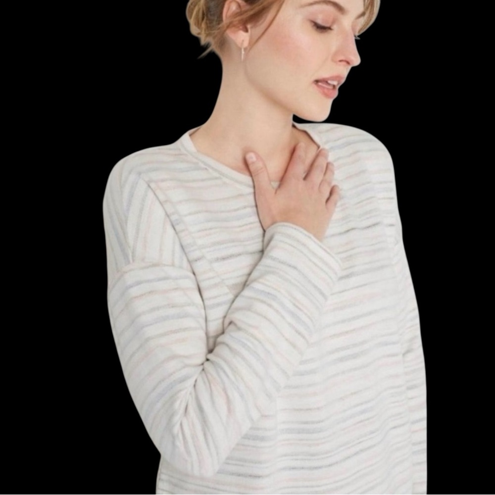 J. Jill PureJill Reverse Stripe Pocket Sweatshirt Misses size XL